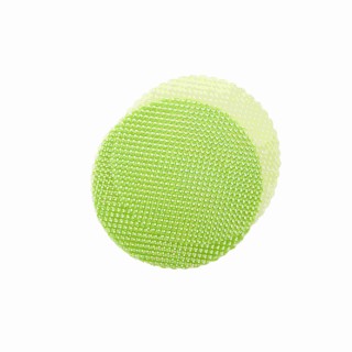 Centrino tondo in tulle verde a pois per confetti