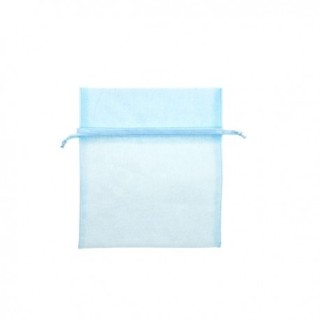 Sacchetto in organza celeste con laccio, 12 cm