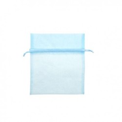 Sacchetto in organza celeste con laccio, 12 cm