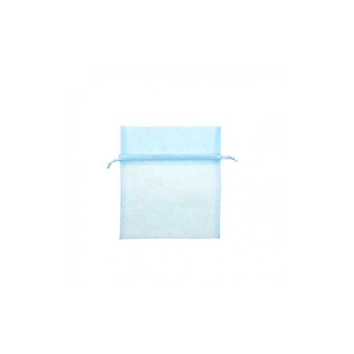 Sacchetto in organza celeste con laccio, 12 cm