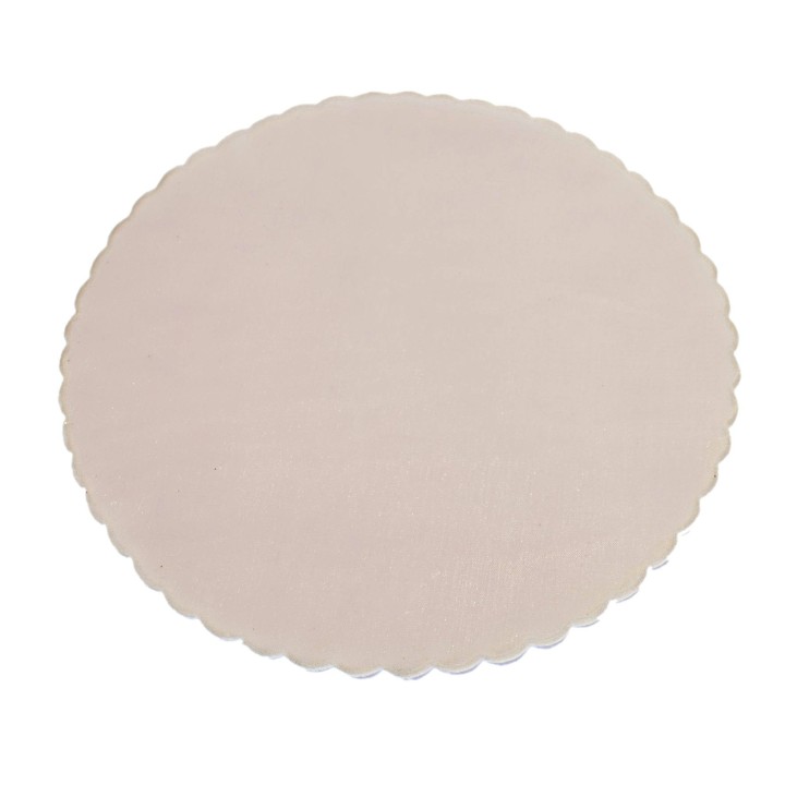 Velo tondo bianco in tulle con bordo smerlato, 23 cm
