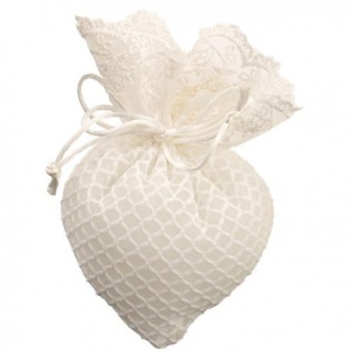 Sacchetto rete gr cuore c/pizzo | CarinCasa
