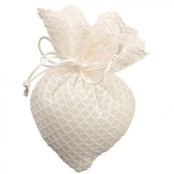 Sacchetto rete gr cuore c/pizzo