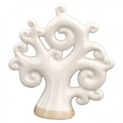 Albero della vita piccolo in ceramica bianca, 11 cm