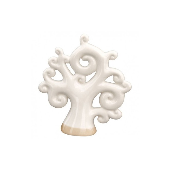 Albero della vita piccolo in ceramica bianca, 11 cm