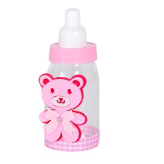 Biberon c/orsetto rosa | CarinCasa