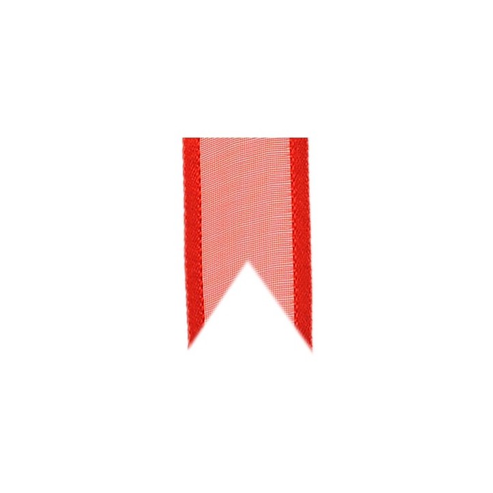 Nastro in organza rosso con bordo, 20 cm x 50 metri