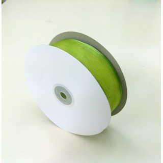 Nastro in organza verde con bordo, 38 cm x 50 metri