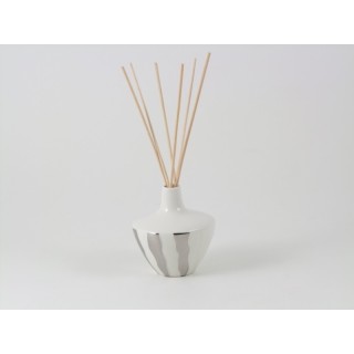 Diffusore di profumo in ceramica con strisce argentate