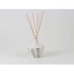 Diffusore di profumo in ceramica con strisce argentate