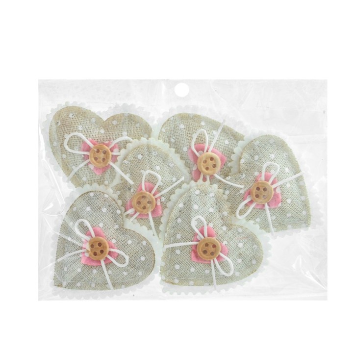 Conf.6 sticker cuore pois c/bottone | CarinCasa