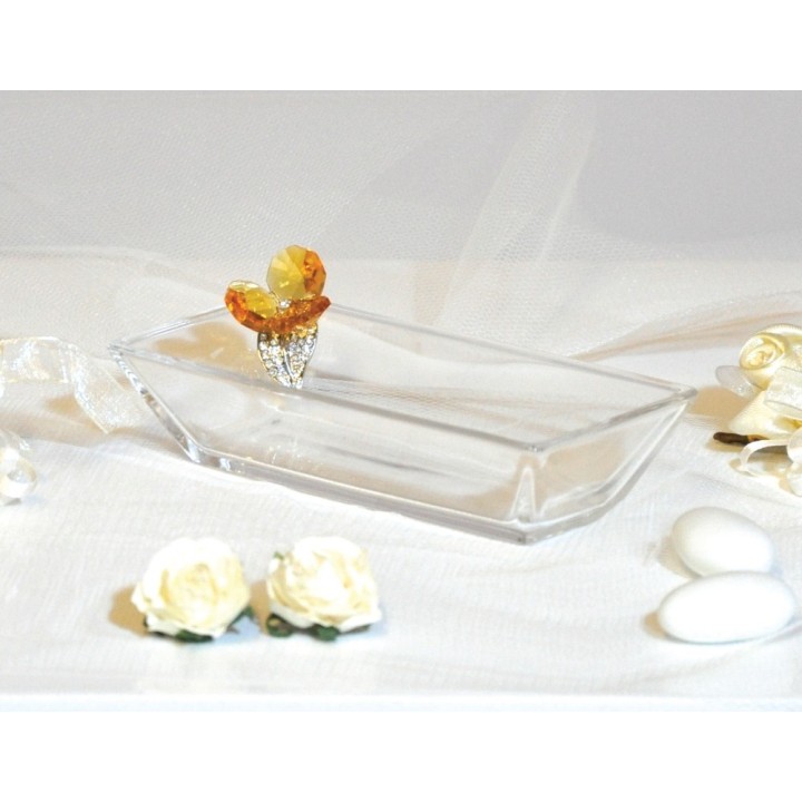 Vaschetta rettangolare swarosky giallo