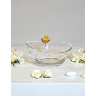 Ciotolina tonda 8 x 5 cm swarosky giallo