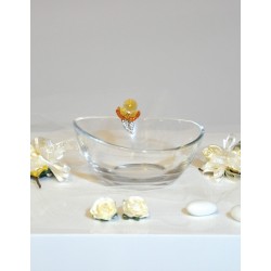 Ciotolina tonda 8 x 5 cm swarosky giallo