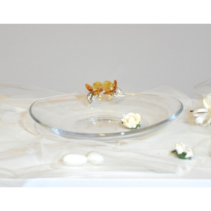 Vassoio ovale swarosky giallo