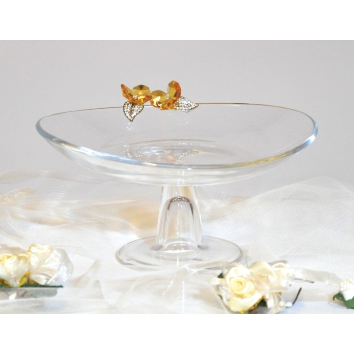 Alzata ovale swarosky giallo