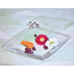 Piattino quadro con farfalle