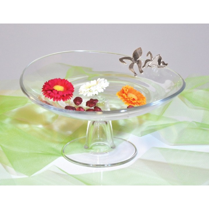 Alzata ovale con farfalle