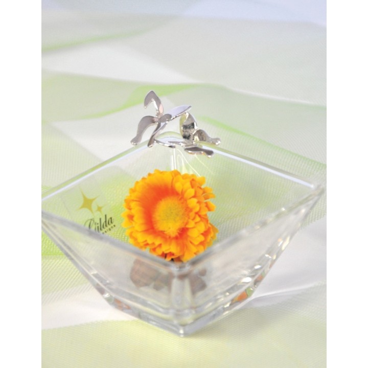 Ciotola quadra con farfalle 11 x 11 x 6 cm