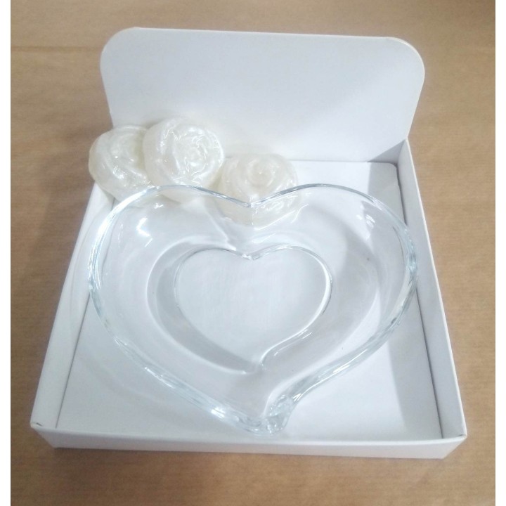 Piatto cuore cristallino 12,5x11,2x2 cm | CarinCasa