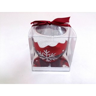Bicchiere portacandela fiocco neve | CarinCasa