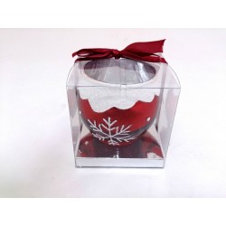 Bicchiere portacandela fiocco neve
