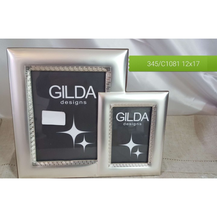 Portafoto doppio decoro greco 12 x 17 cm | CarinCasa