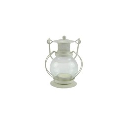 Lanterna vetro avorio cm 10x8x12