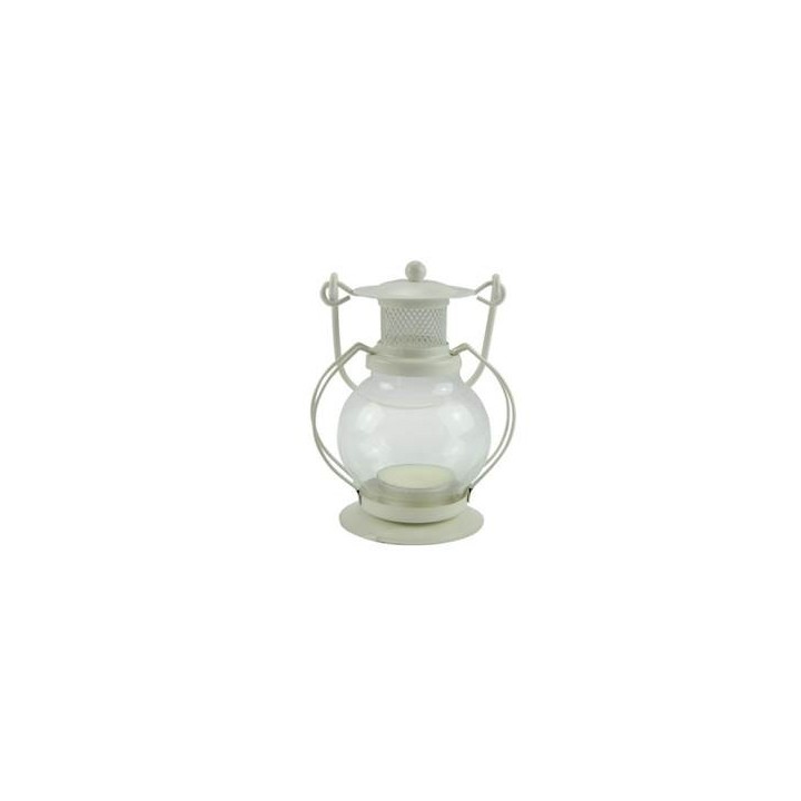 Lanterna vetro avorio cm 10x8x12 | CarinCasa