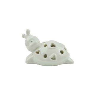 Coccinella porcellana bianca 10,5x7,1x6,5 cm | CarinCasa