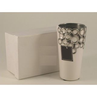 Vasetto in ceramica con decoro a bolle