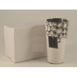Vasetto in ceramica con decoro a bolle