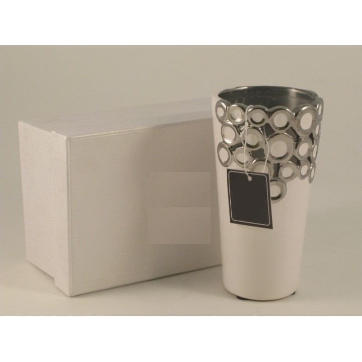 Vasetto in ceramica con decoro a bolle