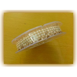 Nastro c/cuoricini 340pz. Imbottiti mt.5 tortora