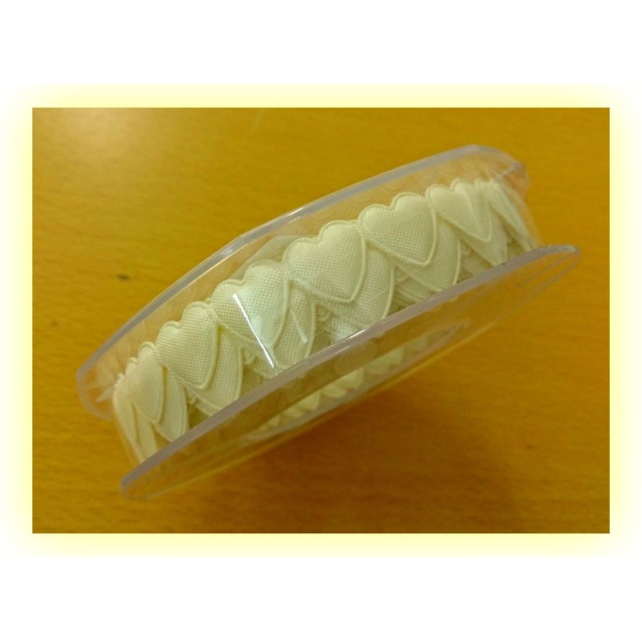 Nastro c/cuoricini 340pz. Imbottiti mt.5 panna | CarinCasa