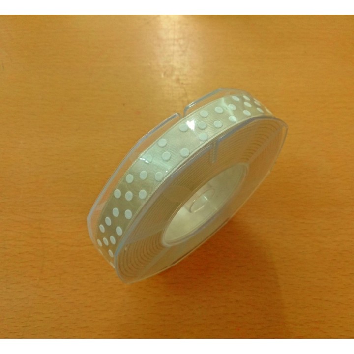 Doppio raso 16mm mt.20 panna pois bianchi | CarinCasa