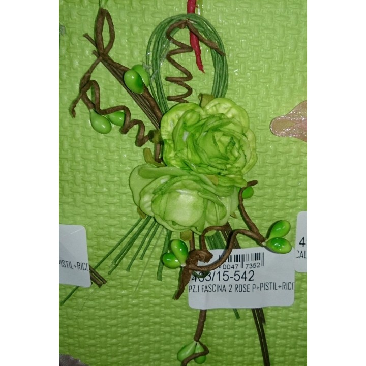 Pz.1 fascina 2 rose p+pistil+riccio | CarinCasa