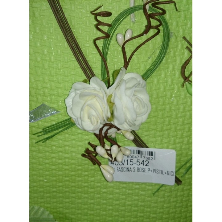 Pz.1 fascina 2 rose p+pistil+riccio | CarinCasa