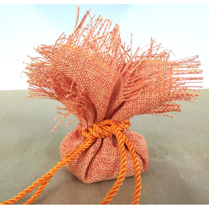 Fazzoletto cotone sfilacciato arancio bust.10 | CarinCasa