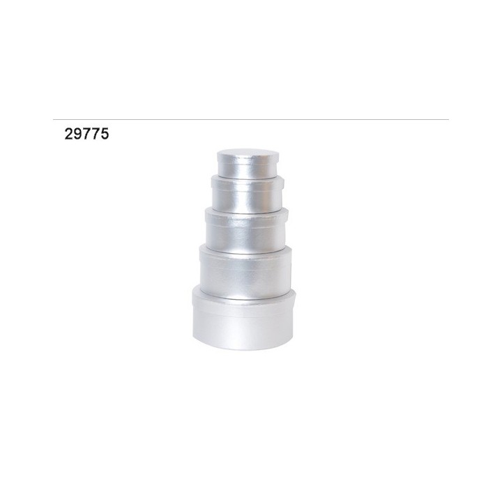 SET PZ.5 SCATOLE ROTONDE ARGENTO | CarinCasa