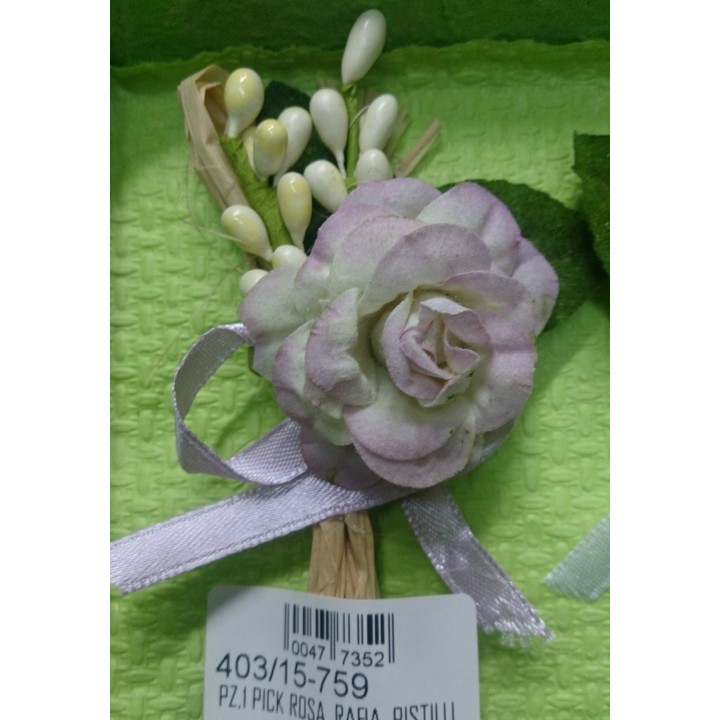Pz,1 pick rosa, rafia, pistilli | CarinCasa