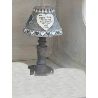 Candela a lampada grigia c/cuori imb.2 | CarinCasa