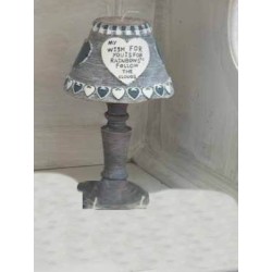 Candela a lampada grigia c/cuori imb.2