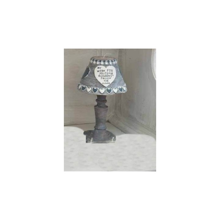 Candela a lampada grigia c/cuori imb.2 | CarinCasa