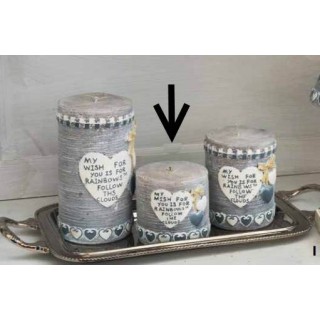 Moccolo grigio con cuori | CarinCasa