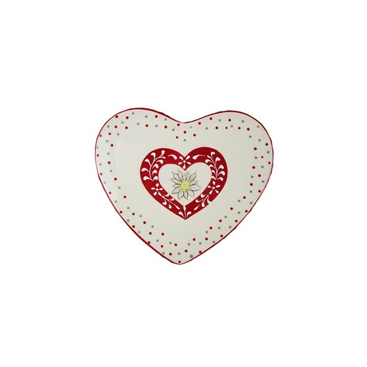 Piattino ceramica a cuore 16,5 x 14 cm | CarinCasa