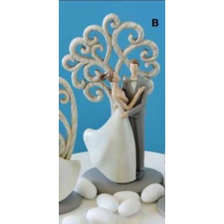Coppia di sposini con albero della vita in resina |…