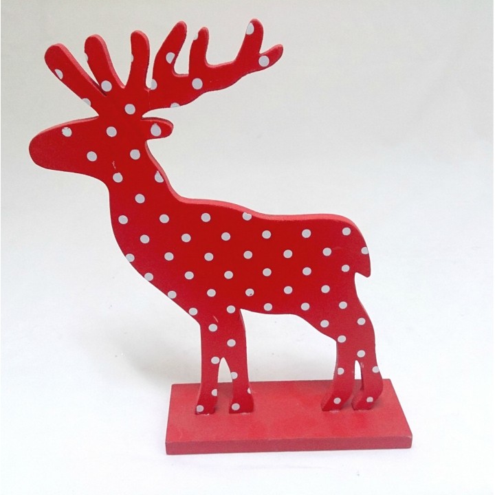 Cervo rosso pois base legno 25 x 30 cm | CarinCasa