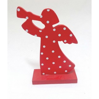 Angelo con tromba rosso a pois piccolo 10 x 20 cm |…