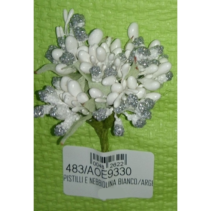 Pistilli e nebbiolina bianco/argento | CarinCasa